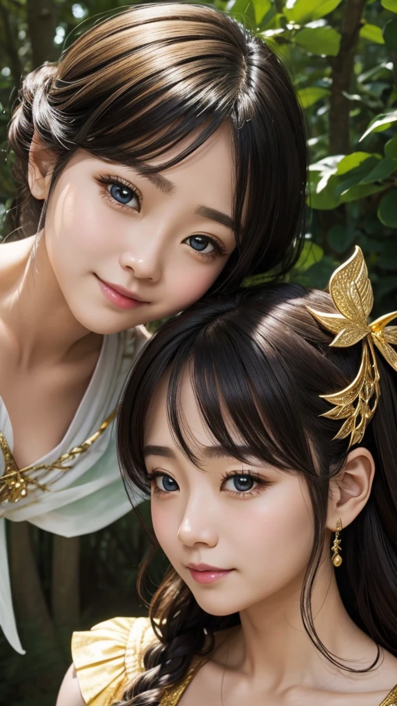 Fairy Got Mother、(1 person)、front、gold、Face close-up
