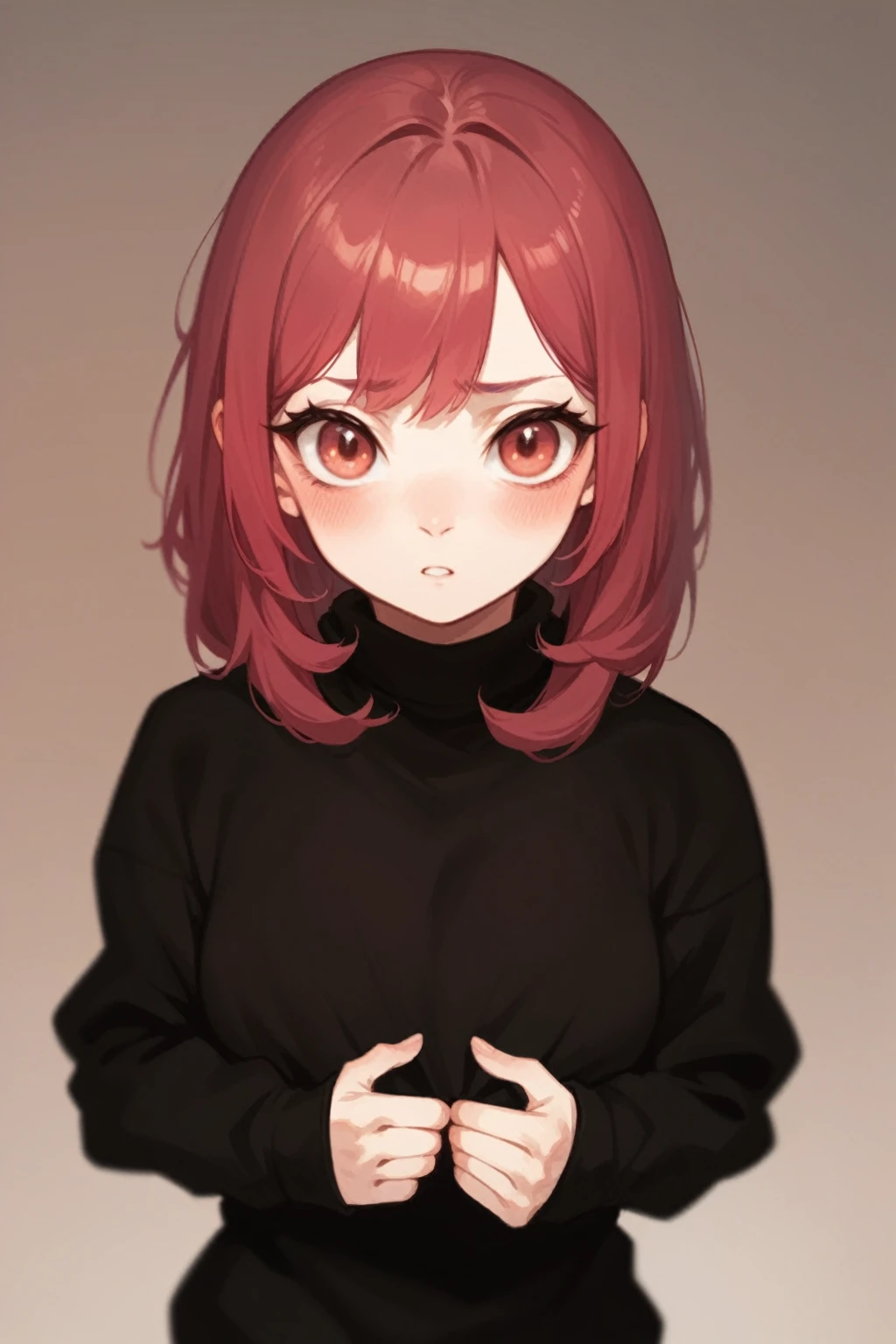Blushing and big eyes