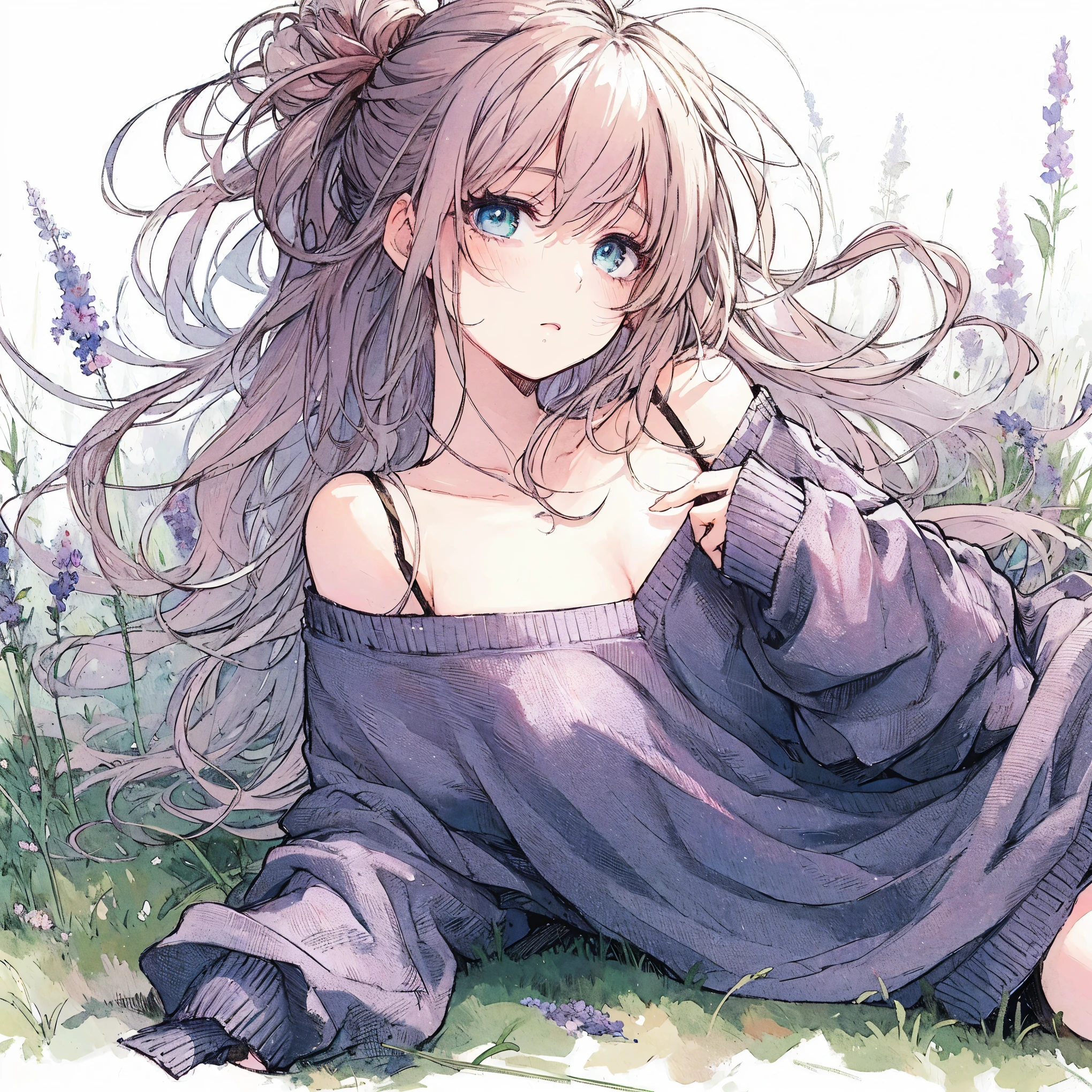 Official art using high-quality hand-drawn watercolor sketch techniques. (best quality,4k,8k,highres,masterpiece:1.2),ultra-detailed,beautiful detailed eyes,A girl with beautiful eyes, everyone, beautiful anime girl, cute anime girl, smooth anime art, anime style, elegant colors, soft lighting, delicate beautiful wet eyes, very coquettish, (beautiful large breast:1.2), (correct hands:1.2),