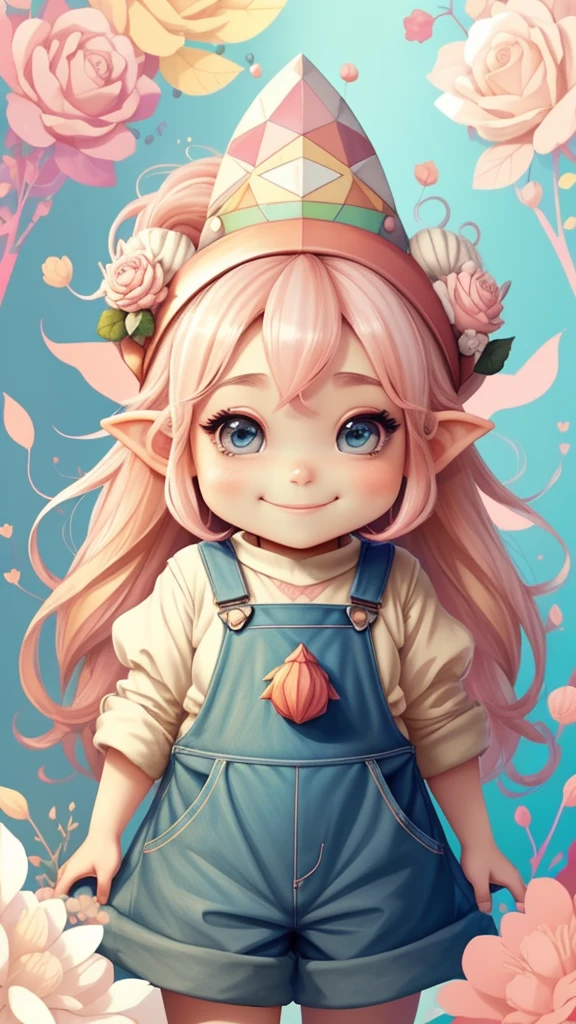 ((cute gnome smiling wearing overalls in a beautiful garden)) - Creator: Walt Disney2023) ), ,, ( Walt Disney cushioning ,multidimensional geometric wall PORTRAIT, artistry, chibi,
yang08k, comely, Colouring,Rose
Primary works, top-quality, best qualityer, offcial art, Beautiful and Aesthetic,)) ), ,,  Walt Disney cushioning ,multidimensional geometric wall PORTRAIT, artistry, chibi,
yang08k, comely, (Colouring, Pink), yellow ,cerulean ,red and white)
Primary works, top-quality, best qualityer, offcial art, Beautiful and Aesthetic,