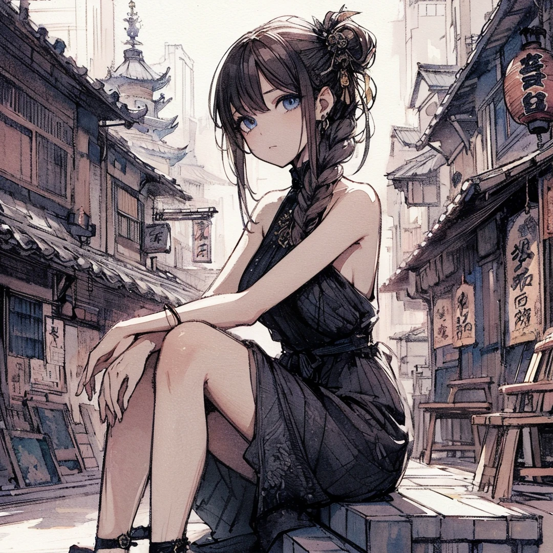 Official art using high-quality hand-drawn watercolor sketch techniques. (best quality,4k,8k,highres,masterpiece:1.2),ultra-detailed,beautiful detailed eyes,A girl with beautiful eyes, everyone, beautiful anime girl, cute anime girl, smooth anime art, anime style, elegant colors, soft lighting, delicate beautiful wet eyes, very coquettish, (beautiful large breast:1.2), (correct hands:1.2),