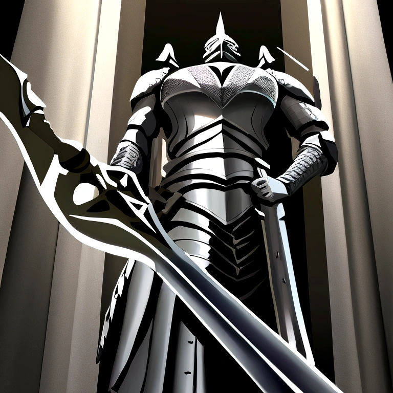  knight holding a giant sword, Attack with a giant sword