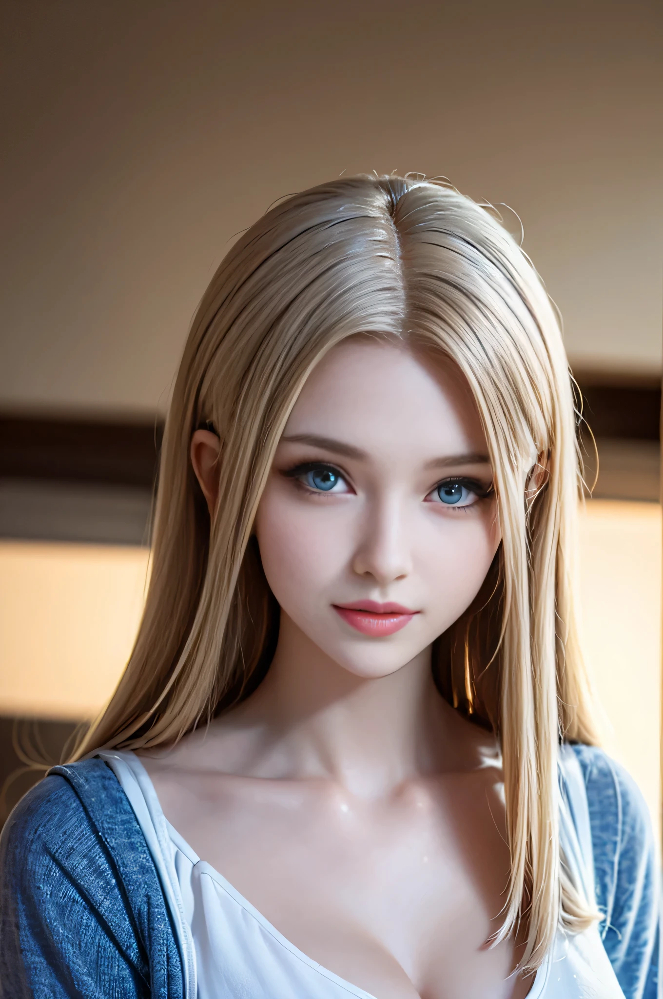 Portrait、School、bright look、ponytail、young shiny glossy white shiny skin、best beauty、Blonde reflected light、Platinum blonde hair with dazzling highlights、shiny bright hair,、Super long straight hair、Shining beautiful bangs、Sparkling crystal clear charming big blue eyes、very beautiful lovely cute 16 year old girl、rich bust、With slit、((I could see the whole body))、beautiful face、white dress