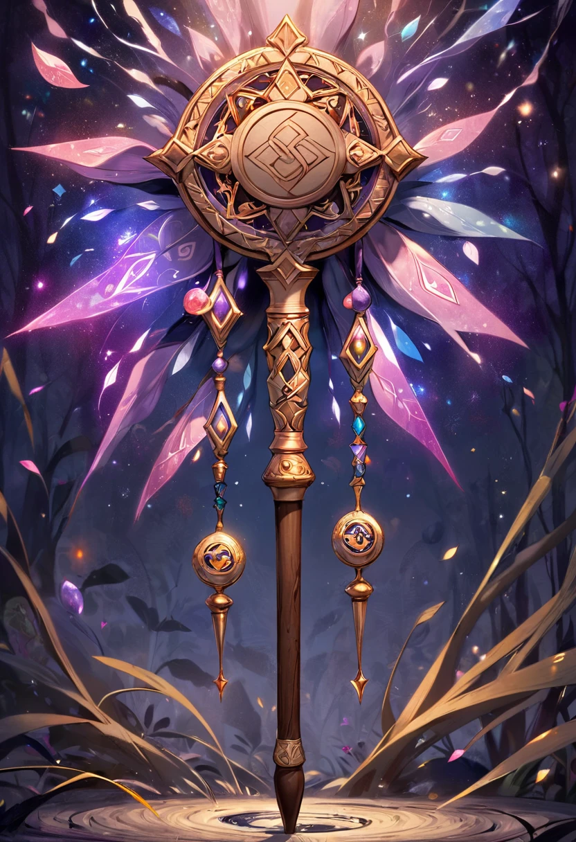 A magical staff that's made of clay covered in psychic runes