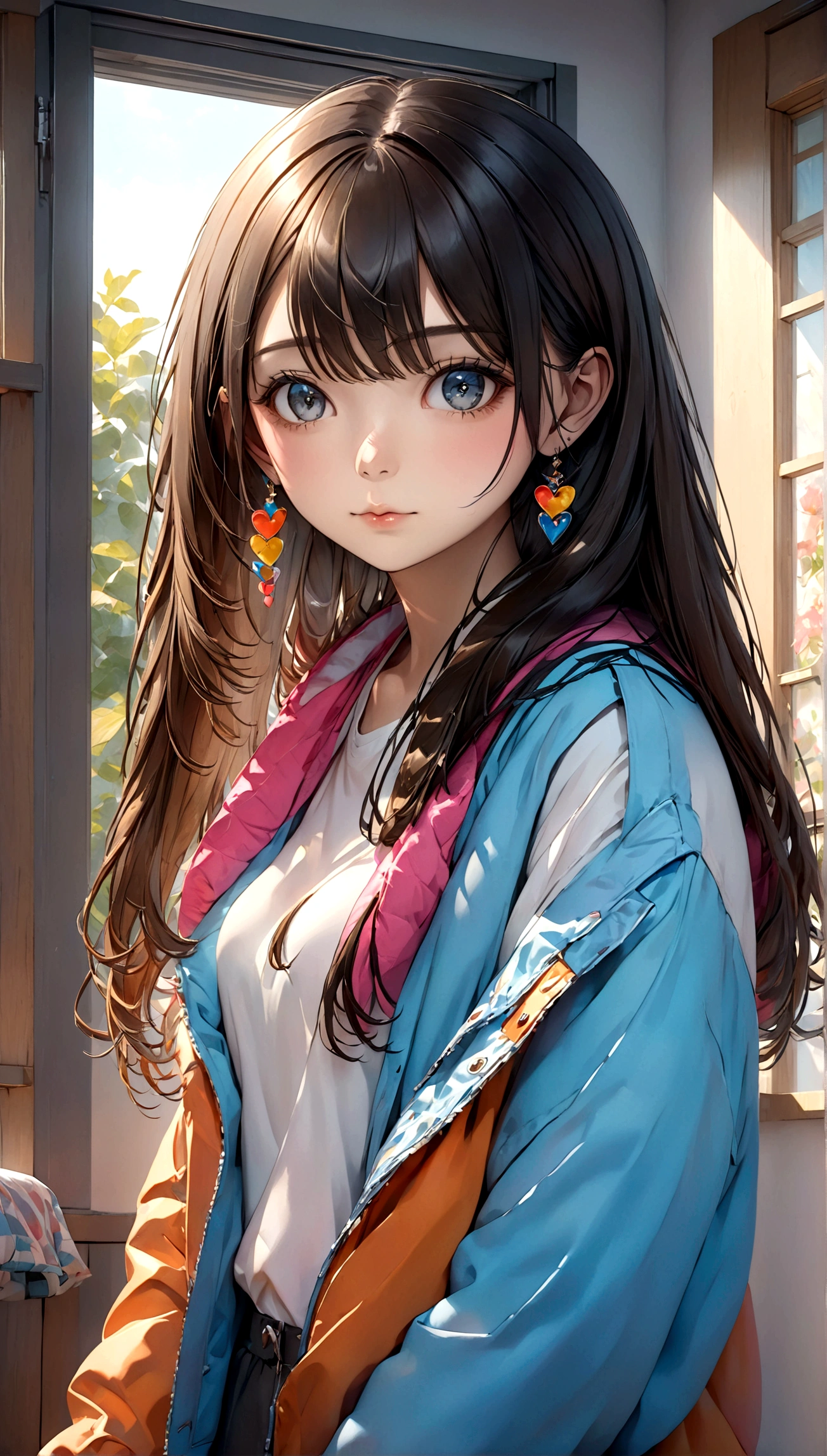 8K portrait of a beautiful young woman in a J-POP style, planning her weekend but ending up staying at home, extremely detailed, high quality, ultra-high resolution, photorealistic, masterpiece, cinematic composition, trending on ArtStation