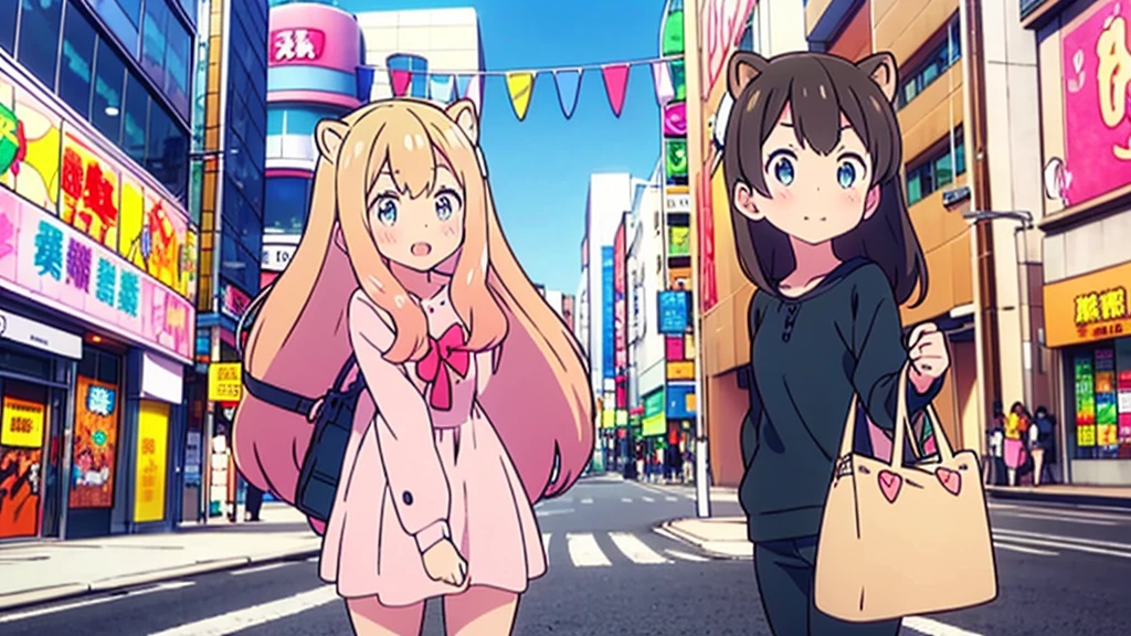 girl in long stockings on the street akihabara tanuki blushing cheeks show pussy