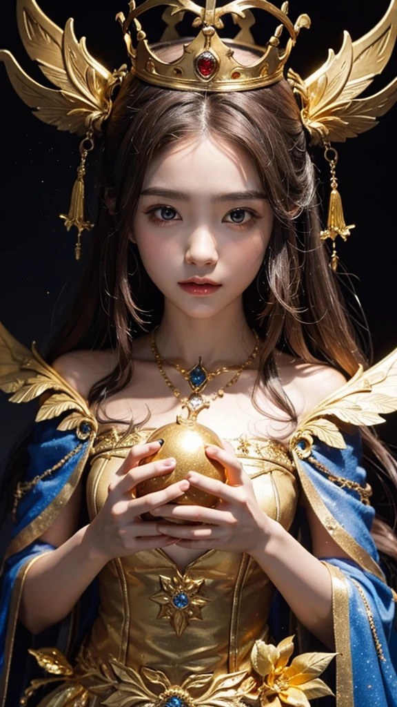 Fairy God、gold、crown、Front facing