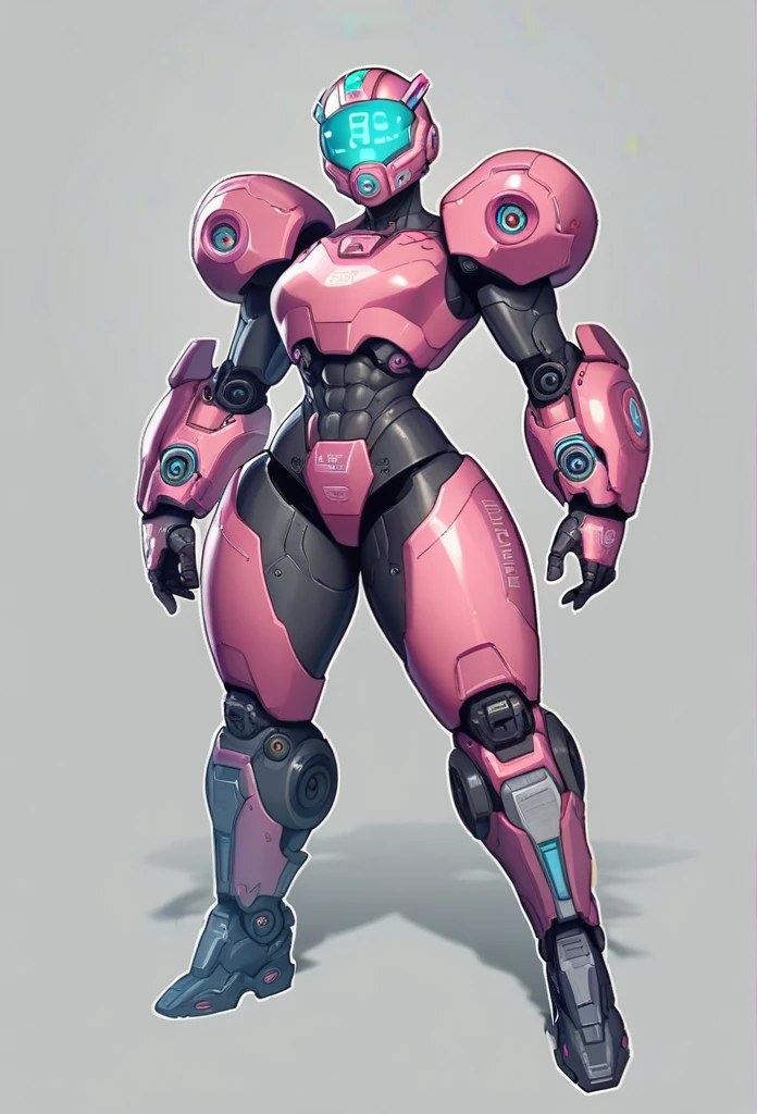 ((Artistic)), ((Complex details)), ((perfect line)), ((Canvases))OC: 1woman: Female_jaeger_robot, Futuristic Armor, Futuristic helmet/mask/mask, Colors "Vibrant black","Vibrant pink","Pink colour decoration", Futuristic, polished,Super_Soldier_Futuristic_Space_Mecha_woman,Standing, Gray background , White outline, Attractive, Muscular, Perfect, Futuristic, Faceless, armored, ((Dynamic trace)), Front photo, ((Handmade tracing)),Whole body, Metallic boots, Futuristic, Attractive, Sensual,Original, tight, Thick thighs, Muscular,obsidian black ,FEMALE,(Attractive/sensual/provocative), HD Similar to futuristic medieval armor