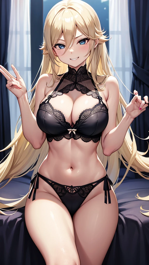 erotic、Rosalina、Big Breasts、Sensual lace lingerie、Dark bedroom、Grinning face、Evil Female Executives、Adult、Sexy pose