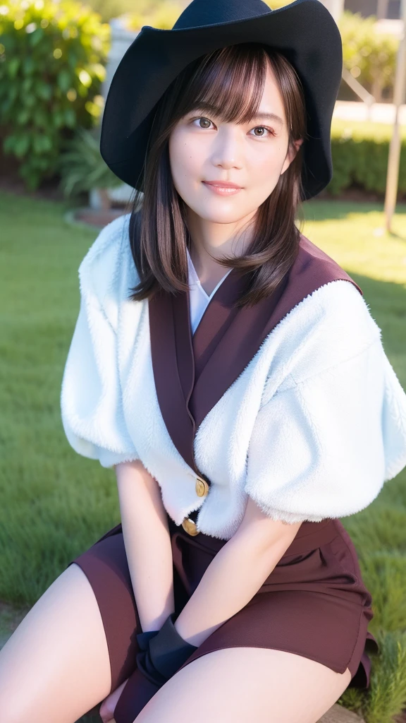 wide angle,cowboy shot,

( on bench, ,hand on own legs,garden),toned,muscular,stockings,
,
 (parted lips,light smile),(shiny skin:1.1),blush,(skindentation:1.1),masterpiece, highest quality, highres,absurdres,
(looking at viewer),photo referenced,best quality, ultra high res, (photorealistic:1.4),  (detailed face and eyes),
(shiny skin:1.1),blush,(skindentation:1.2),
