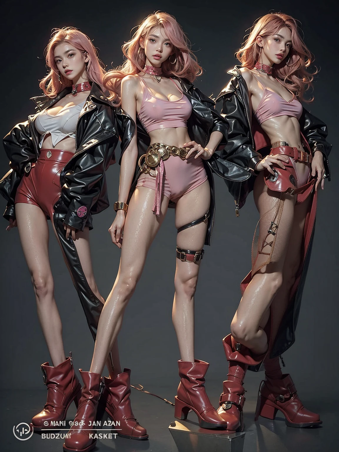 Highest quality、Surreal、Perfect Anatomy、Crowded busy street、Surrounded by spectators、Crowd、Wet and shiny white skin、Sweat dripping all over the body、Slender model figure、Ahegao、Golden and pink hair、soaked、Super small face、Collars and Leads、Large cleavage、photo shoot、Japanese sword、Micro Bikini、latex、Heart decoration、Rubber Suit、Leather pants、Urban Tech Wear、