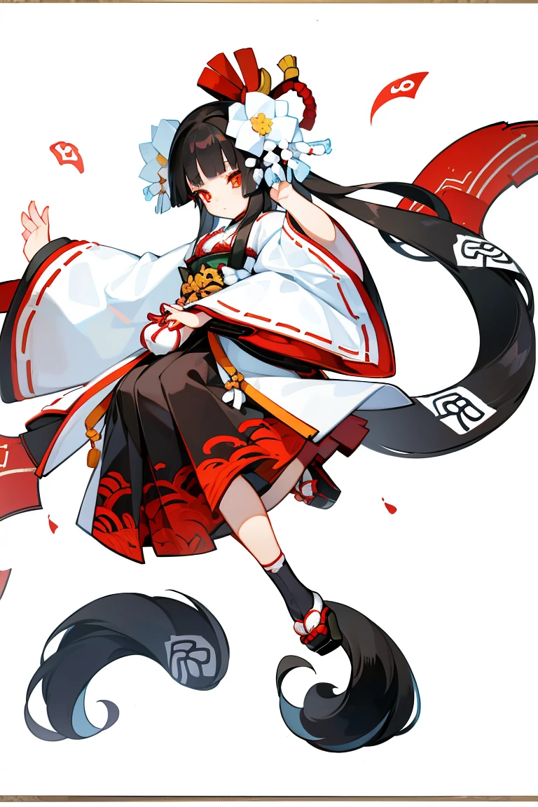 (1. Female), solo, solo, Full-body portrait, 短めのChina服, Gothic Lolita Girl, China , White background, The Detailed Art of the Onmyoji, Traditional Chinese art style, beautiful painting style, The Style, masterpiece, Top Quality, Highest quality, Ultra-high resolution