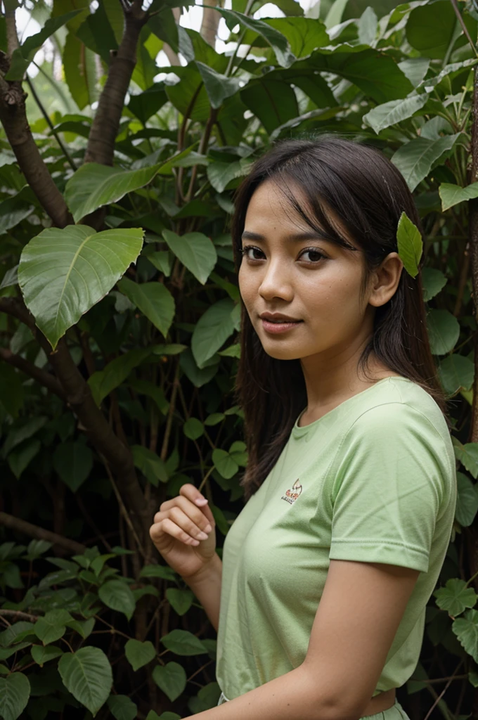 pohon raksasa hutan hijau