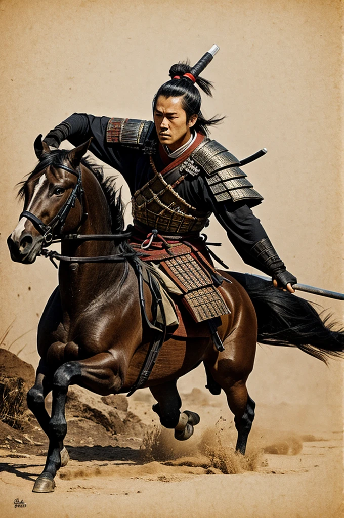Drawing of a samurai for painting book