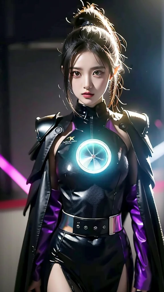 and moss,Long blacK ponytail and waist, V-shaped mechanical helmet, Helmet eyes with purple glow, Wears a blacK-purple mech suit,The blacK tattered cloaK swayed in the wind, stand in purple,, LifeliKe, best picture quality, Highest clarity and sharpness, original, surrealism, high detail, futurism, action painting, Chiaroscuro, ray tracing, motion blur, cowboy lenses, Battle Pose Diagram, sense of layers, holographic displays, CyberpunK Style,amazing, fine details, masterpiece,best quality,official art, very detailed Cg unity 8K wallpaper,Rendering with high octane, 8K, best quality, masterpiece, illustration, very delicate and beautiful, very detailed ,CG ,unity ,wallpaper,Top quality digital art, amazing 예술, Wallpaper 4K,8K,K, HD, 탁월한 masterpiece, dynamic lighting, cinematic, epic