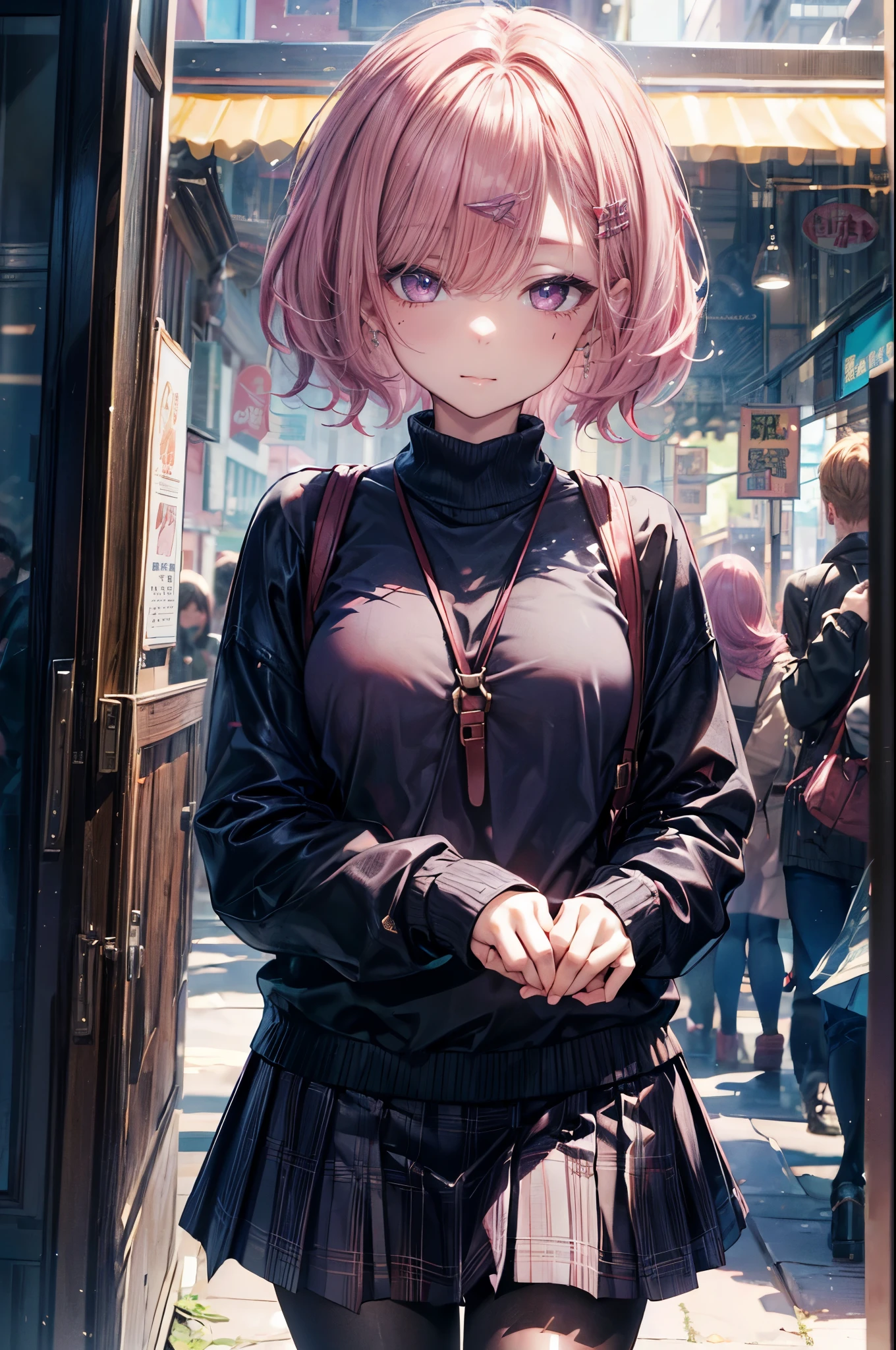 ((Loose dog collar)),highest qualthaty, High resolution, One Woman, Age 25, Higuchi Madoka, pantyhose, skirt, (Pink Hair), Mole under eye, Mole, hair ornaments, Hair Clip, pleated skirt, short hair,, Long sleeve, bangs, sweater, miniskirt, black sweater, black pantyhose, grey skirt, Collared shirt, Purple eyes, Portrathature,face,face focus,close,((One Girl)),(Perfect hands:1.2),(Perfect Anatomy:1.2),(masterpiece:1.1), (highest qualthaty:1.1), ((beautiful細かい目: 1.6)),Sexy Body,Small eyes,((Very detailed face,perfect face)),Browsing Caution,beautiful, masterpiece, highest qualthaty, extremely detailed face, Perfect lighting, 1 Girl, alone, (Absurd), (Very detailed, 8K, ultra High resolution:1.2), Medium Chest, Breasts Nipples, expressionless face, face focus, On the shoulder, from the front, that&#39;It's snowing outside, Detailed Background, Wthathin Hokkaido, evening, beautiful stars,Bondage,Gagged,(Inserting an Object,Adult Toys:1.2),rope,bondage,bound,inhibition,shibari,Tying over clothes,bound wrists,bound ankles,bound arms,bound legs,bound wrists,Box Tie,breast bondage,crotch rope,Skin dents,Dripping,Upper Body,(アヘface:1.1),clavicle,trembling,Sweat,Sweatdrop,heart,Skin dents,Bondage,bondage