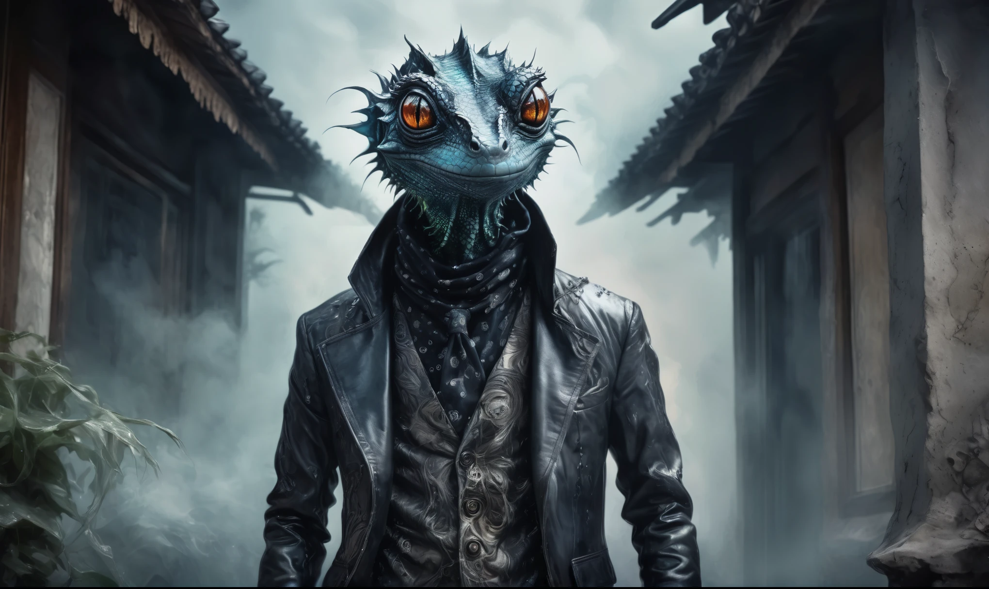 full body length shot,beggar graphite Manganite sparas, wants eat,survival in Korean city of future,Cinematic,soft colors, Technicolor,natural skin textures, hyper realism, hyper detailed,Extremely detailed,High contrast,Masterpiece,Realistic,Ultra Detailed, intricate details,realistic lizard's humid leather,extremely intricate,Epic Realistic, Mestichino,Light particles,marble leather ,ink photography ,lizard's skin,cinematic style,irina yermolova,high contrast,hdr,extremely detailed,masterpiece,intricate details,faded,eyes extremely detailed, high detailed eyes,16k resolution,RAW,retina, Nikon Z9,orc,Guangxi Zhuang of China,tkt style, Pisces，perfect，transition between two art styles, Ink painting to photorealism, Double contact, X-ray, Creative, vivid light, masterpiece, fantasy, Abstract Surrealism, super detailed, high resolution, stop:35,creature with a spectral and ghostly appearance, almost translucent.strange wears , torn clothes that float around him,  an aura of mourning,gothic elements