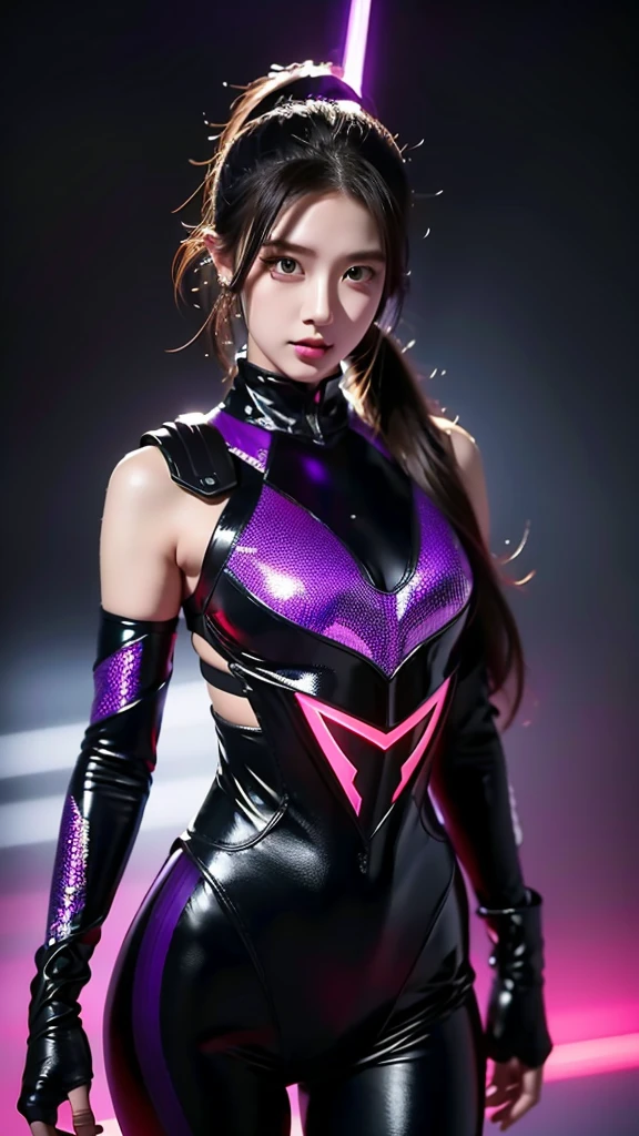 and moss,Long blacK ponytail and waist, V-shaped mechanical helmet, Helmet eyes with purple glow, Wears a blacK-purple mech suit,The blacK tattered cloaK swayed in the wind, stand in purple,, LifeliKe, best picture quality, Highest clarity and sharpness, original, surrealism, high detail, futurism, action painting, Chiaroscuro, ray tracing, motion blur, cowboy lenses, Battle Pose Diagram, sense of layers, holographic displays, CyberpunK Style,amazing, fine details, masterpiece,best quality,official art, very detailed Cg unity 8K wallpaper,Rendering with high octane, 8K, best quality, masterpiece, illustration, very delicate and beautiful, very detailed ,CG ,unity ,wallpaper,Top quality digital art, amazing 예술, Wallpaper 4K,8K,K, HD, 탁월한 masterpiece, dynamic lighting, cinematic, epic