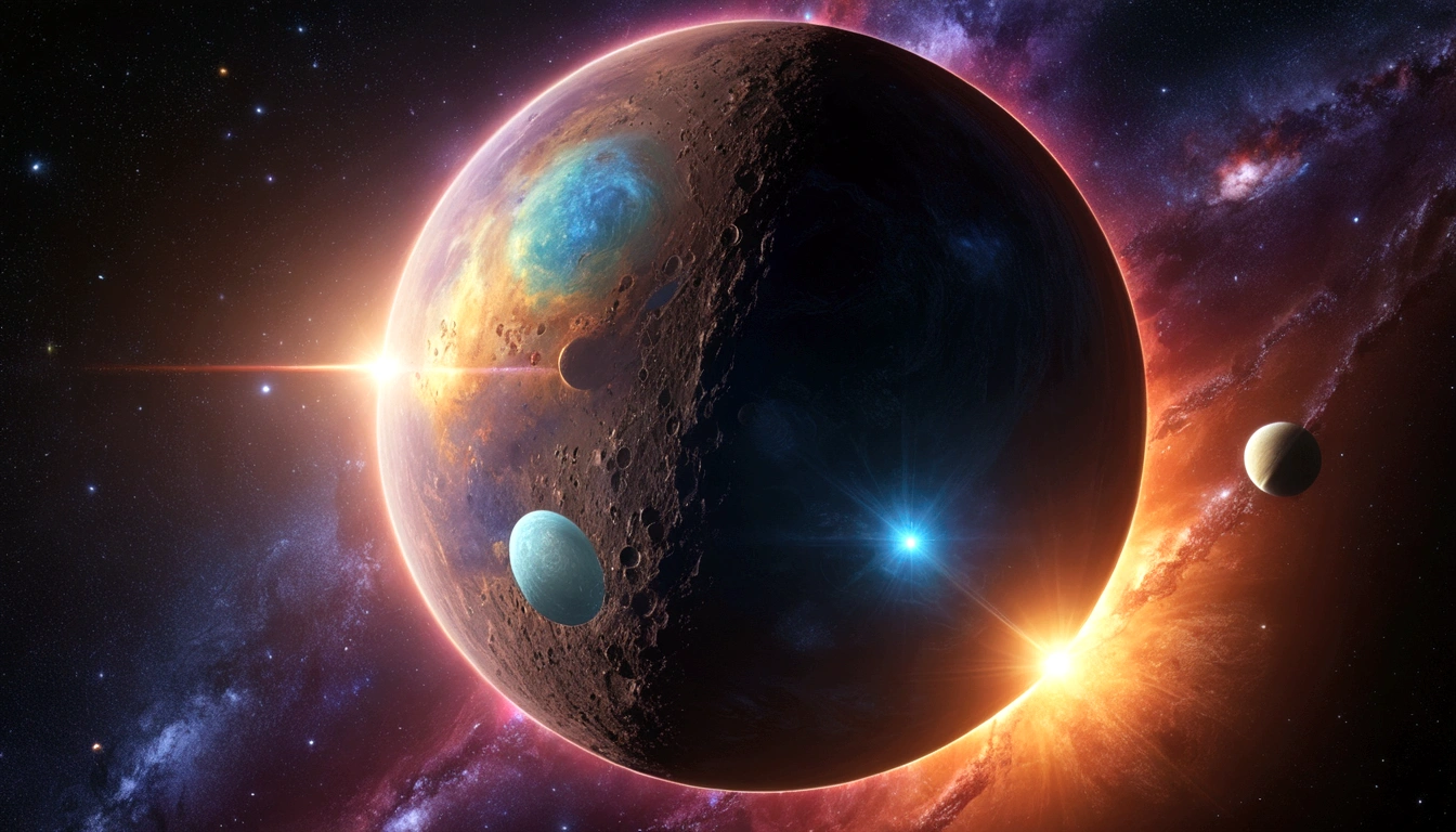 high quality、8K quality、Space images、Shining star background、Solar system planet Mercury in the center、grow