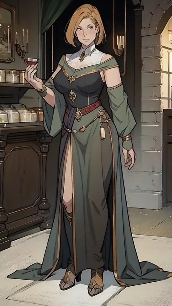 Mature female, medieval, warrior outfit, full body image