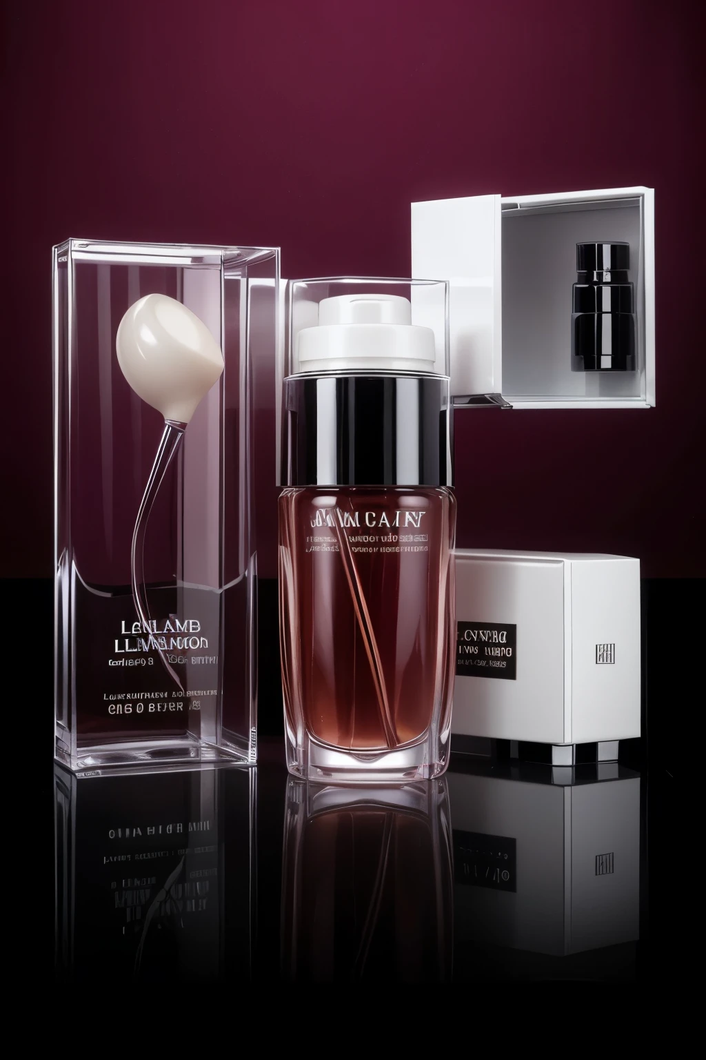 Different Cosmetic products whose packaging looks like it came from a laboratory
