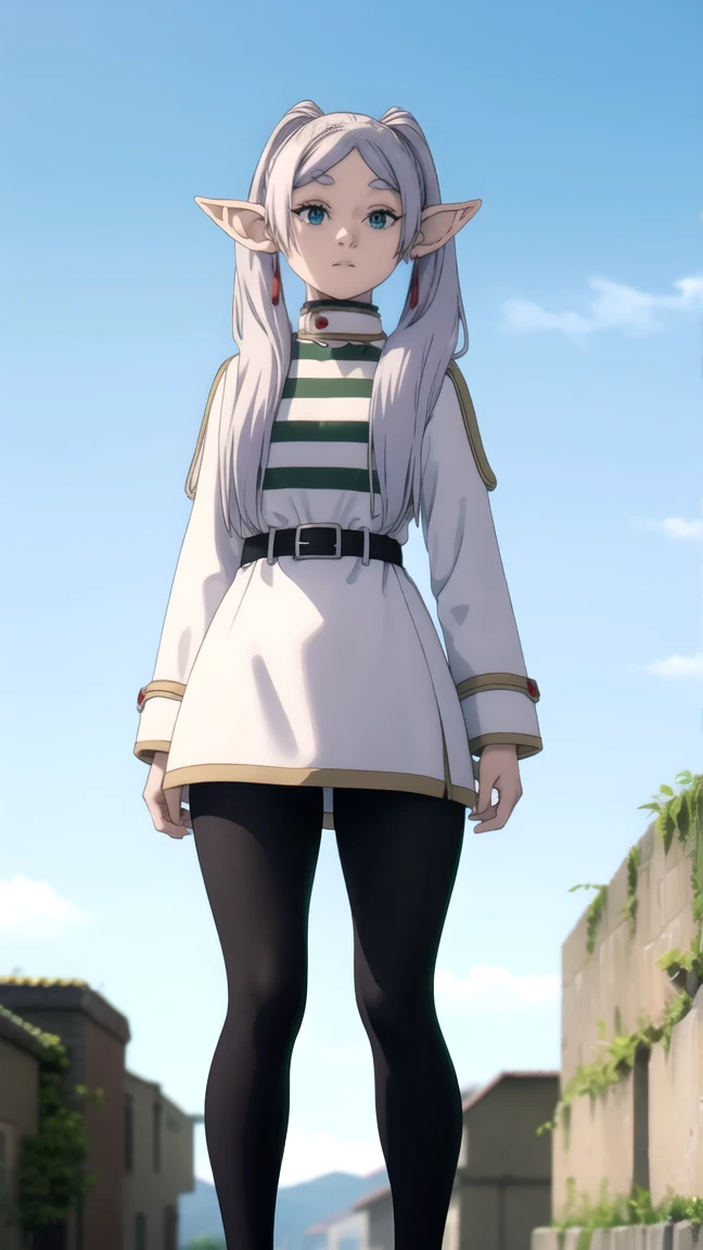 to freeze, to freeze, long hair, ponytail, (green eyes:1.5), White hair, pointed ears, elf, full length (full body 1.1.), nude, very sexy, naked, Sex pose,
BREAK shirt, long sleeves, jewelry, Tights, earrings, striped, black Tights, lure, striped shirt,
BREAK looking at viewer, upper body, whole body,
BREAK outdoors, sky, nature,
BREAK (masterpiece:1.2), Best quality, A high resolution, unity 8k wallpaper, (illustration:0.8), (beautiful detailed eyes:1.6), very detailed face, perfect lighting, extremely detailed computer graphics, (perfect hands, Ideal Anatomy),