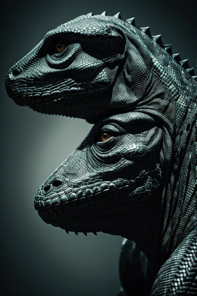 Sinister reptilian in profile