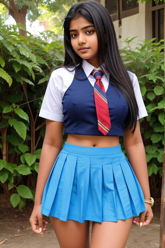 Indian teen school girl with  uniform big thighs