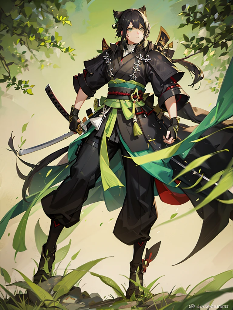 [male] 
Green and black samurai