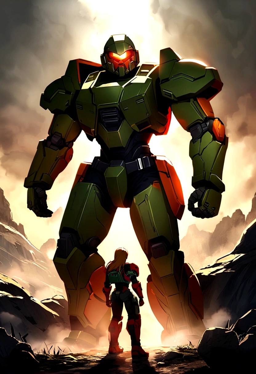 The master chief is with doom slayer and samus aran 