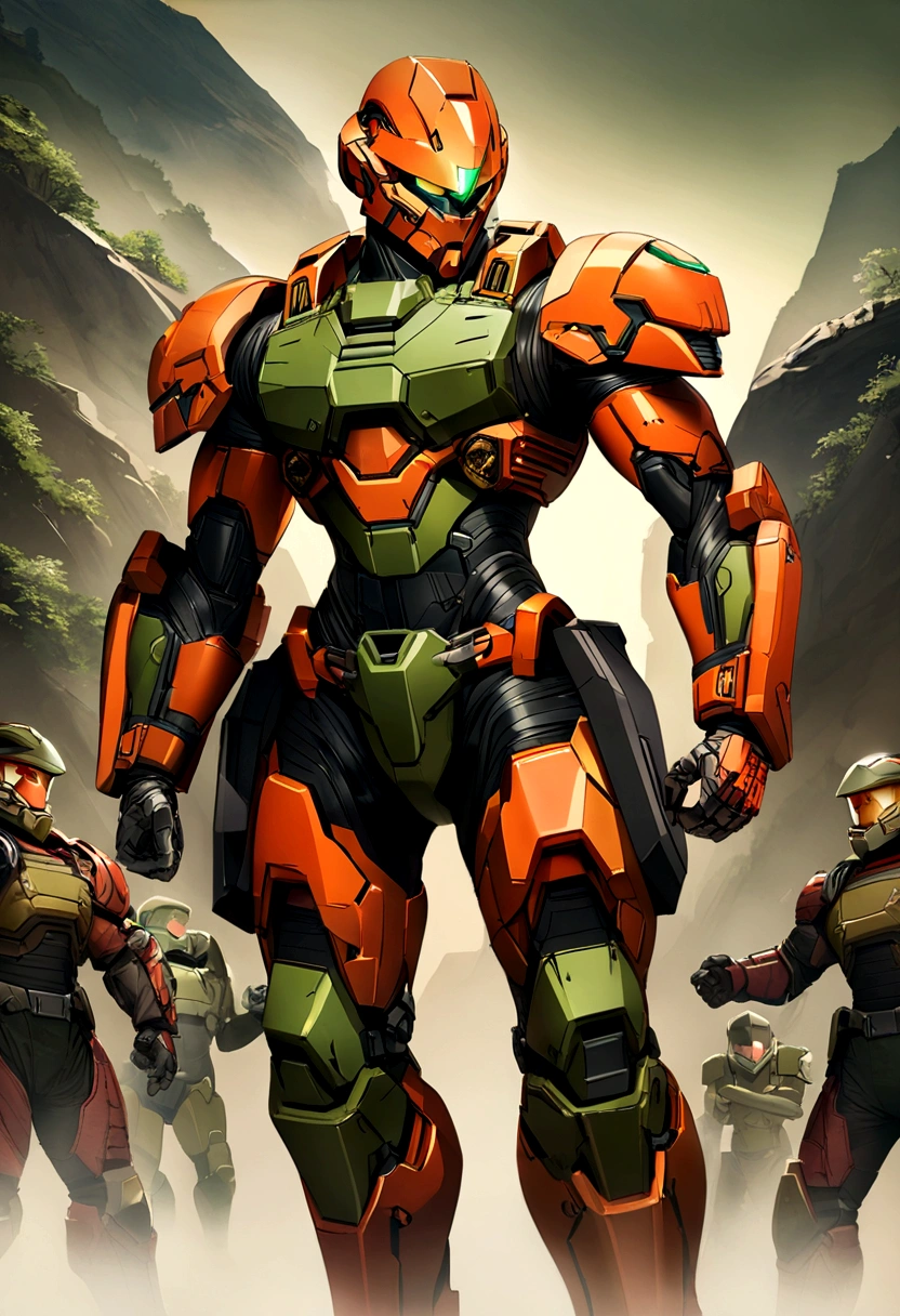 The master chief is with doom slayer and samus aran