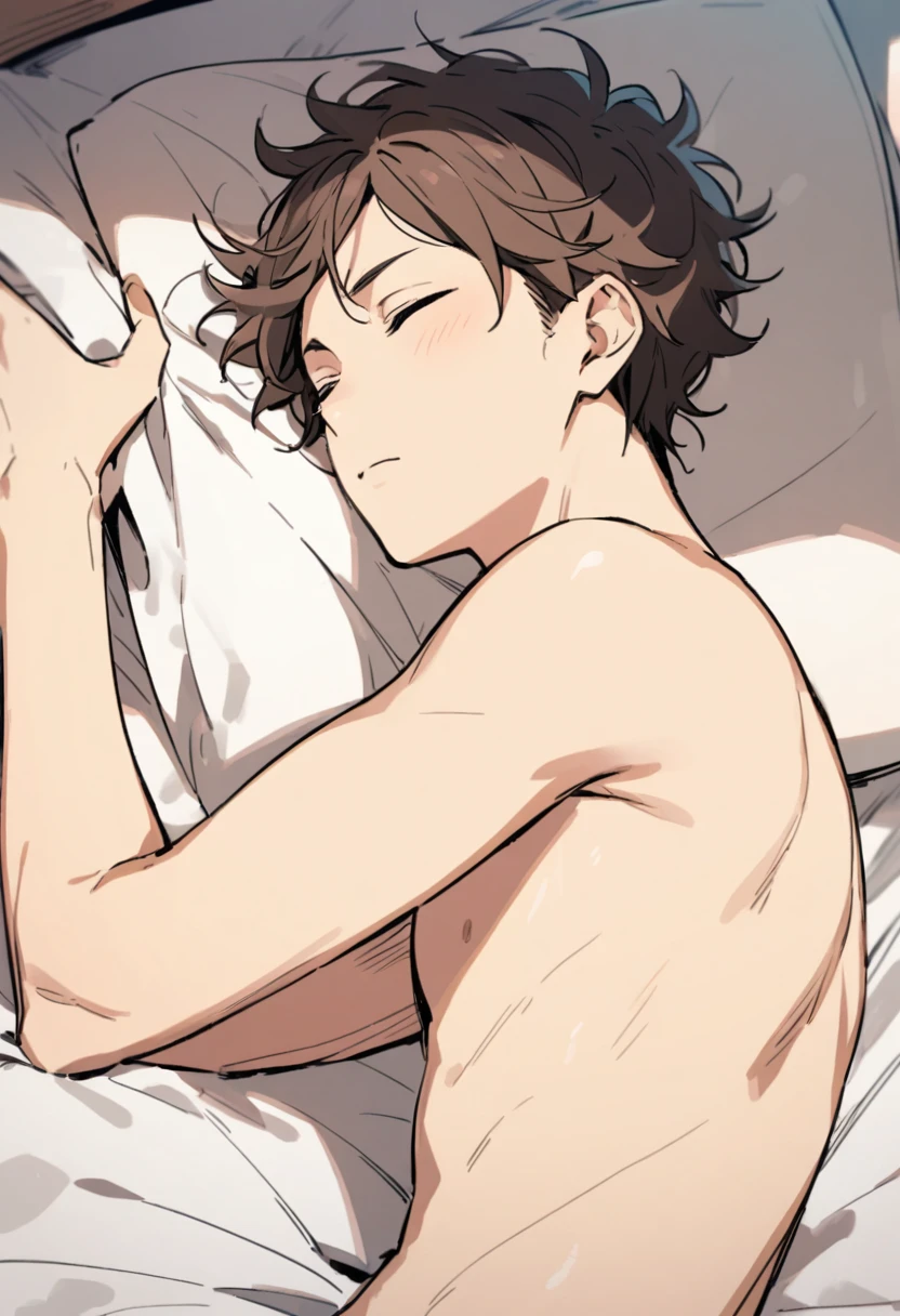 Oikawa from haikyuu naked sleeping in his bed