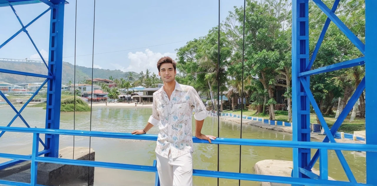 Face to change and background like beachfront