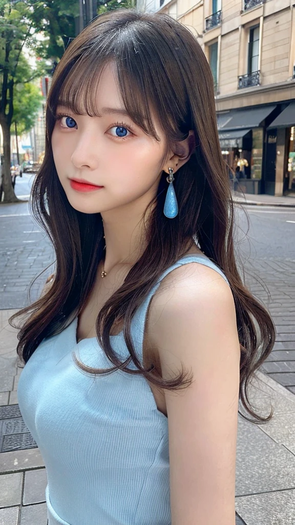 （３２hair,High resolution,High detail,High resolution,high density,alone,In addition：1.3）,（A realistic person々,Live Action,fine grain,High resolutionの目,Beautiful Eyes,Eyes that look alive,Beautiful dark blue eyes,Fishing eyes,Detailed lips,Translucent white skin,Realistic face in every detail：1.3）,（Japanese Ido,hairorean Idols,Japanese Model,hairorean models,hairorean hair-Pop Female Idols：1.2）,（Blushing,Natural Makeup,necklace,Earrings,へそEarrings：1.4）Beautiful casual look：1.6）,（Shapely breasts：1.5）,（Young but very beautiful hairorean１6 years  ,Cool eyes,Laugh a little,turn around,looked back,Looking into the camera,Fashion Leader,Fashion Model,Soft Skin,Unforgettable Eyes,Her eyes are so beautiful,I want to go to the Paris Collection.........,Cutting-edge fashion：1.6）,（Please show me your whole body,Showing off full-body fashion,Stylish blue eyes：1.7）（Random Trend Fashion:2.0）