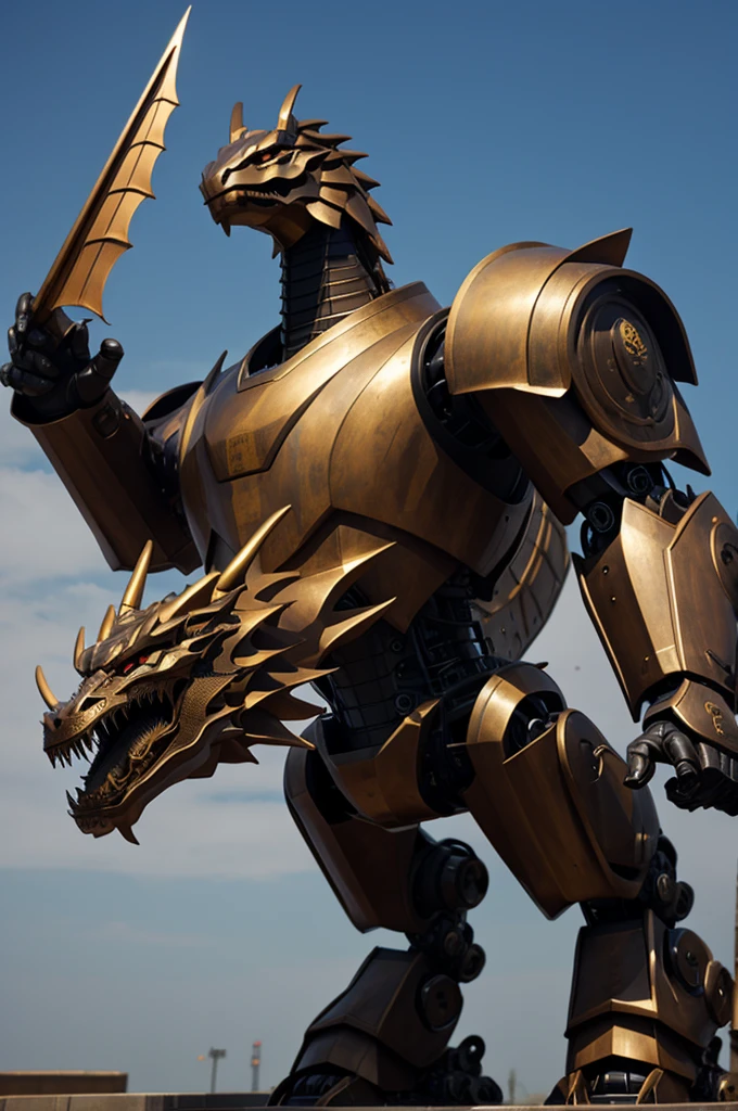 Bronze dragon-shaped robot 