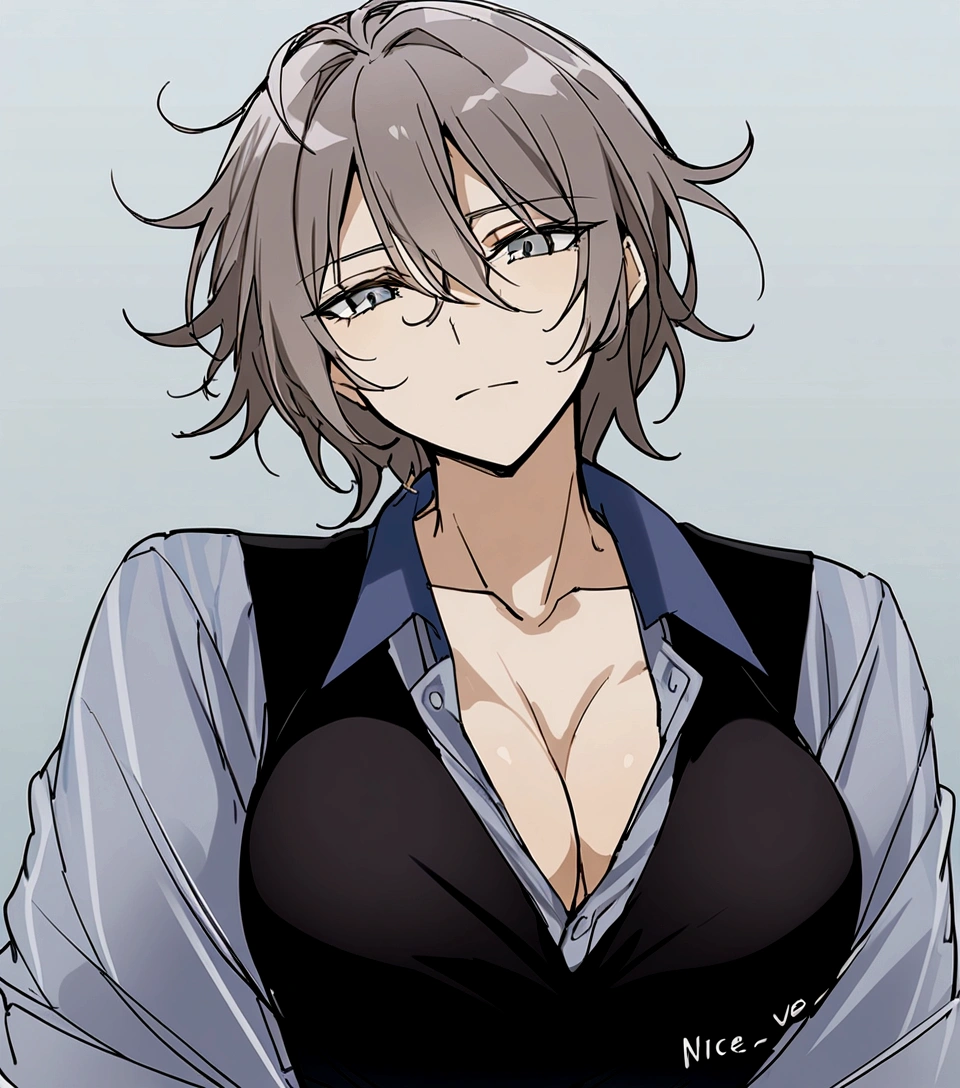 1 person、woman、Adult、sexy、nice、Very large breasts、Expressionless、shirt