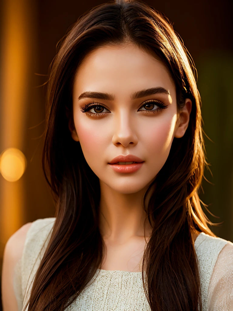 Create a digital model of a beautiful girl with a stylish appearance, focusing on a friendly and confident expression
