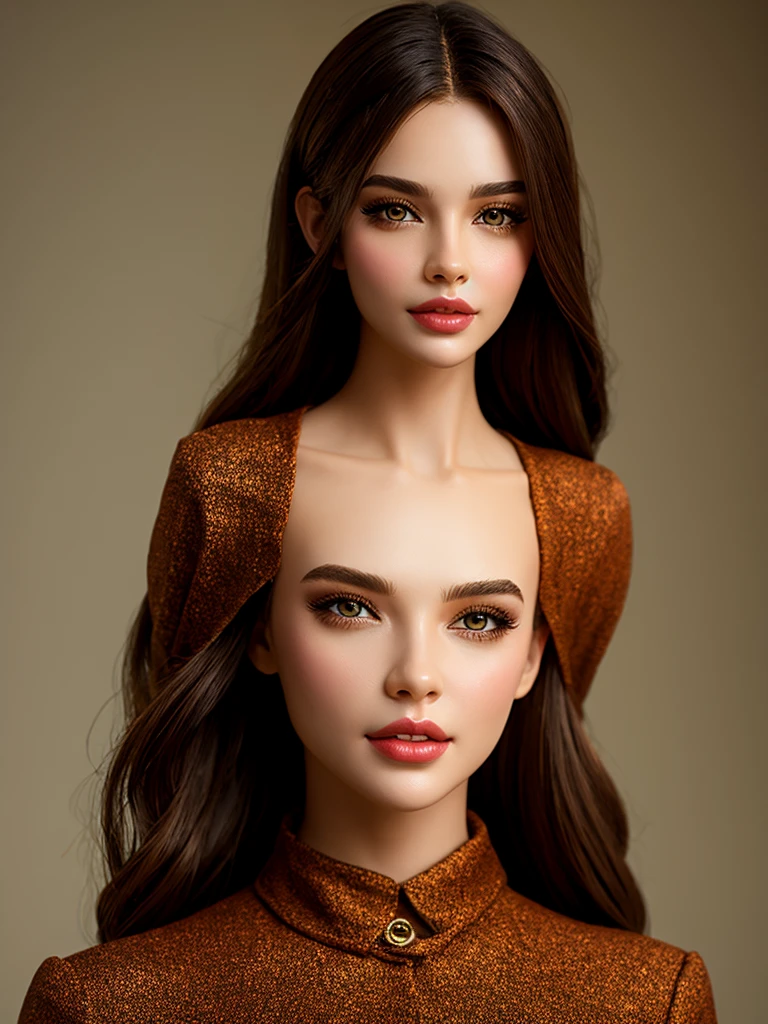 Create a digital model of a beautiful girl with a stylish appearance, focusing on a friendly and confident expression