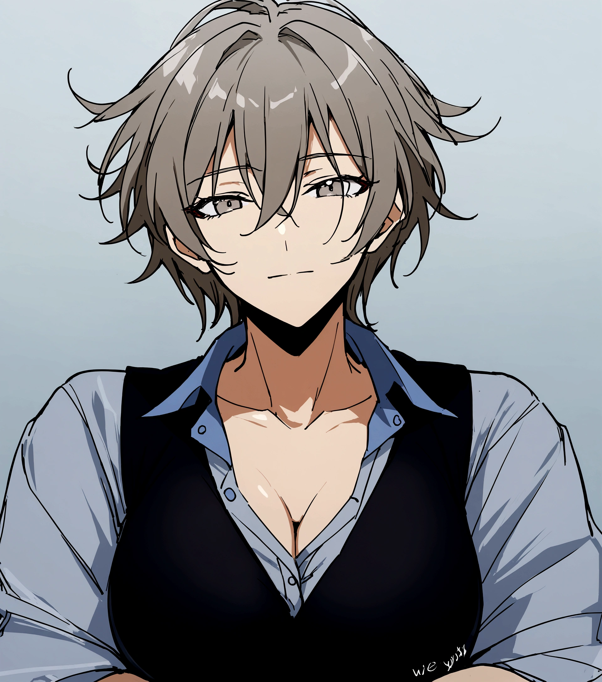 1 person、woman、Adult、sexy、nice、Very large breasts、Expressionless、shirt