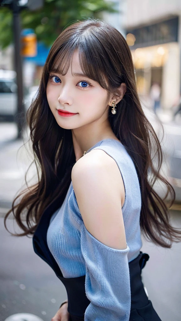 （３２hair,High resolution,High detail,High resolution,high density,alone,In addition：1.3）,（A realistic person々,Live Action,fine grain,High resolutionの目,Beautiful Eyes,Eyes that look alive,Beautiful dark blue eyes,Fishing eyes,Detailed lips,Translucent white skin,Realistic face in every detail：1.3）,（Japanese Ido,hairorean Idols,Japanese Model,hairorean models,hairorean hair-Pop Female Idols：1.2）,（Blushing,Natural Makeup,necklace,Earrings,へそEarrings：1.4）Beautiful casual look：1.6）,（Shapely breasts：1.5）,（Young but very beautiful hairorean１6 years old ,Cool eyes,Laugh a little,turn around,looked back,Looking into the camera,Fashion Leader,Fashion Model,Soft Skin,Unforgettable Eyes,Her eyes are so beautiful,I want to go to the Paris Collection.........,Cutting-edge fashion：1.6）,（Please show me your whole body,Showing off full-body fashion,Stylish blue eyes：1.7）（Random Trend Fashion:2.0）smile、Full body cut。