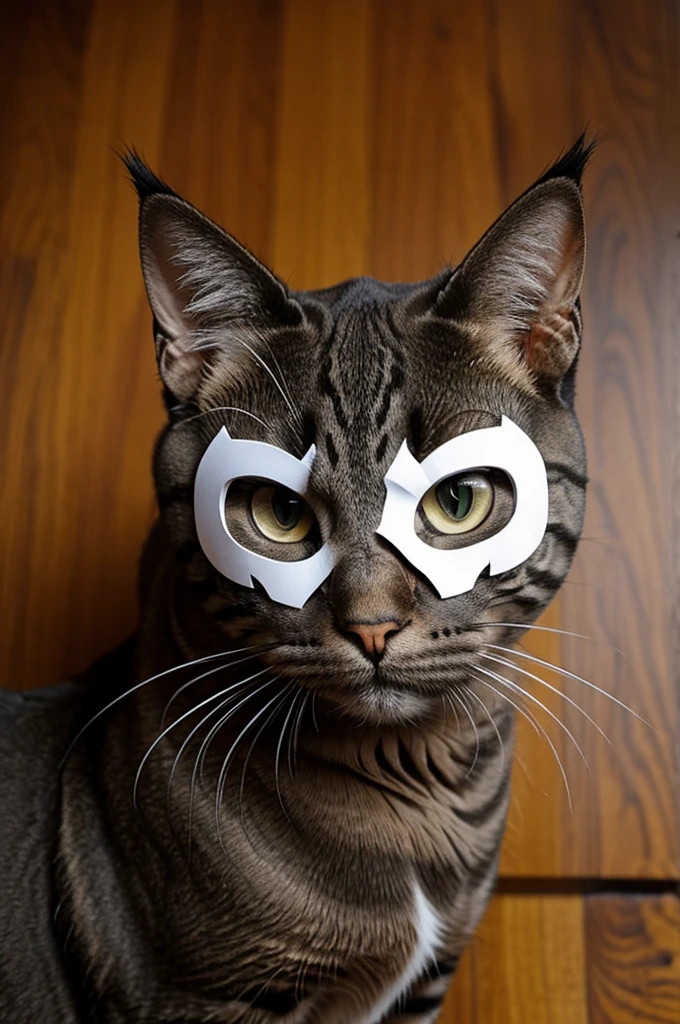 Pixelated cat with a skull mask

