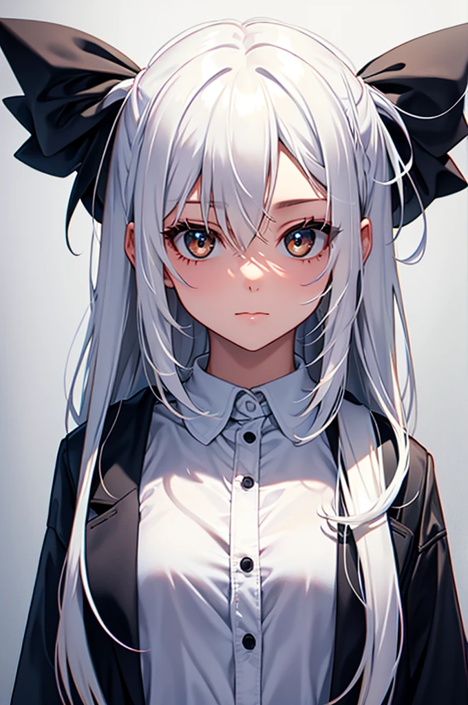 girl, white streaked hair, portait