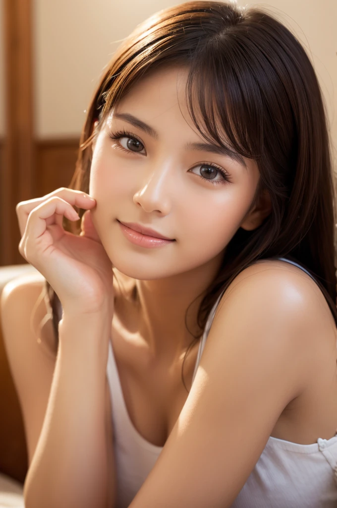 Beautiful girl taking care of her skin