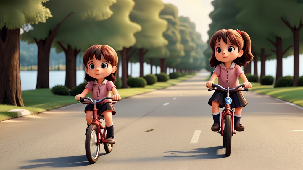 A riding a bicycle on the road