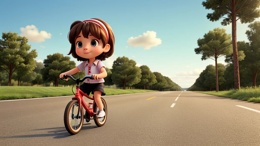 A riding a bicycle on the road