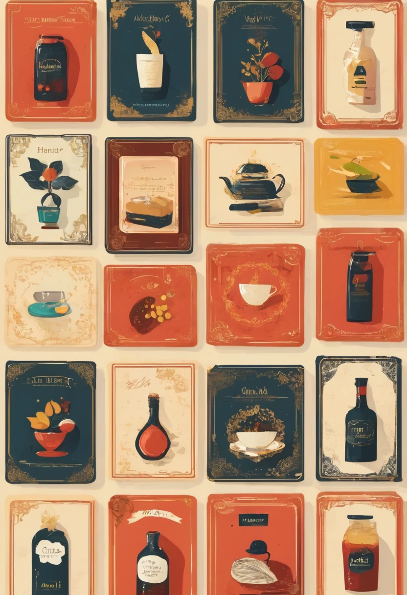 Multiple message cards lined up,cute,Stylish