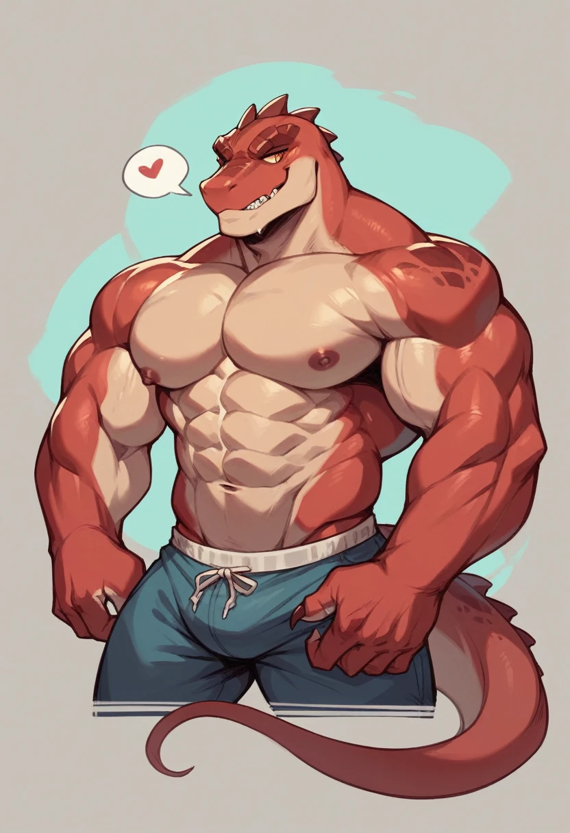 Muscular TheVanRED reptile with large detailed cock