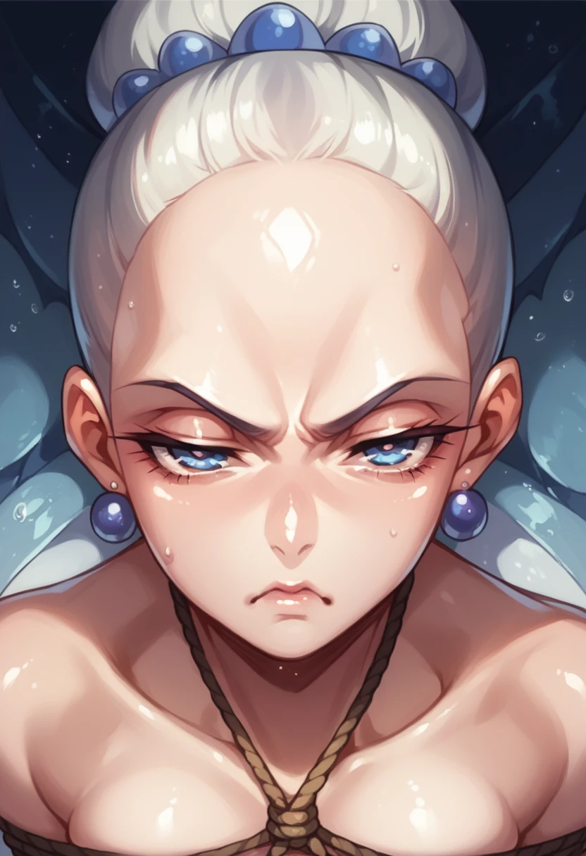 Score 9, Score 8 up, Score 7 up, The rating is questionable,
Detailed Background, Shiny skin,
Cure Marine,
Half-closed eyes, Painful expression,Tied up,
