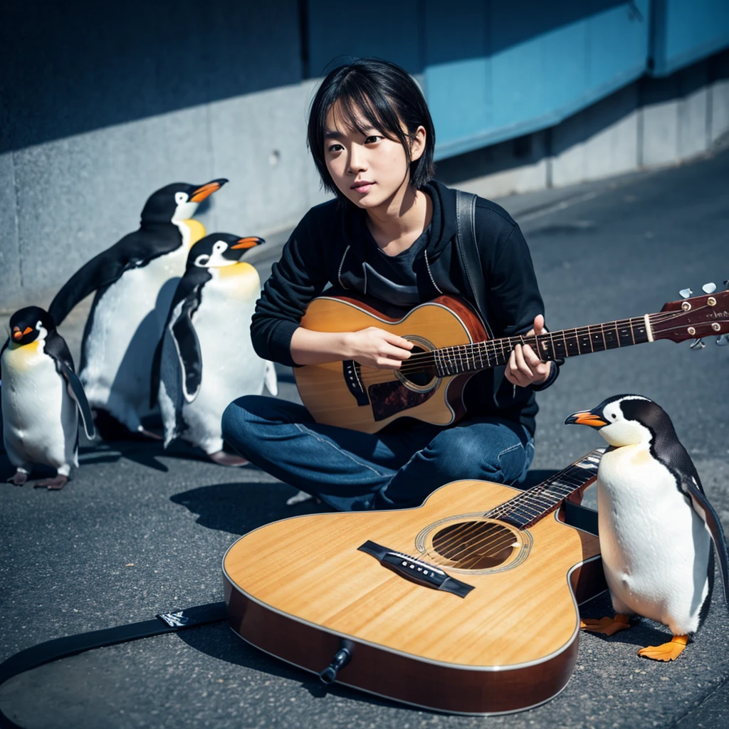 penguin,guitar