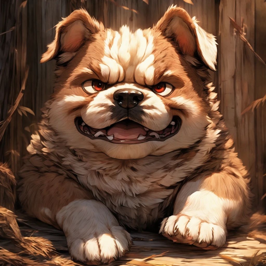 Bulldog Puppy、One animal、Angry face、bark